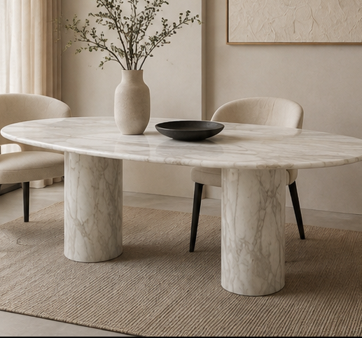 Valente Dinning Table Calacatta Gold