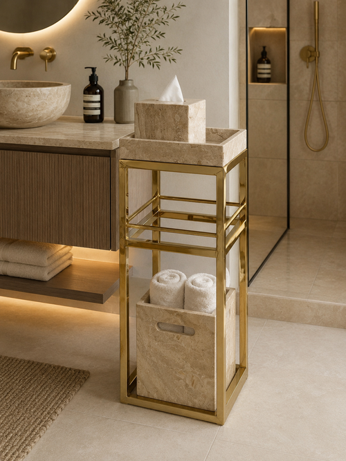 Breccia Marble Bath Stand