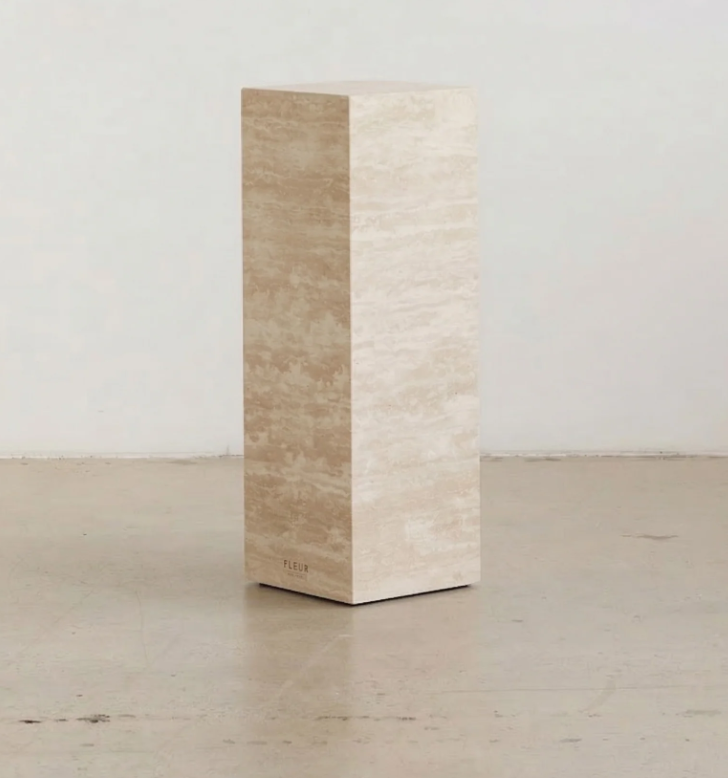 Cubby Travertine side table